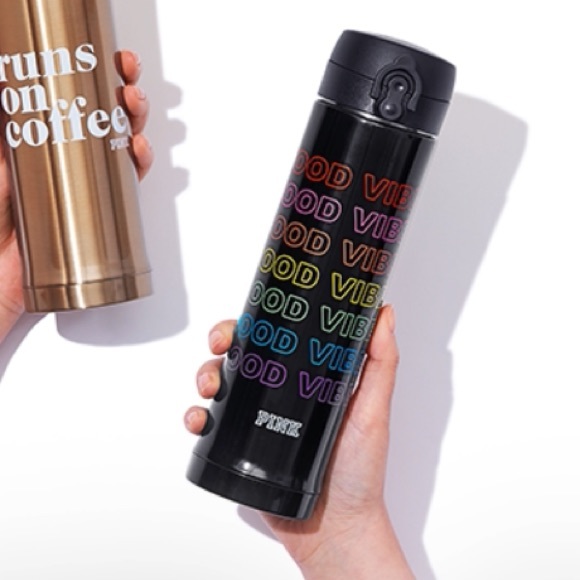 ❗️1 LEFT💕VS PINK BLACK RAINBOW LOGO THERMOS - Picture 2 of 8
